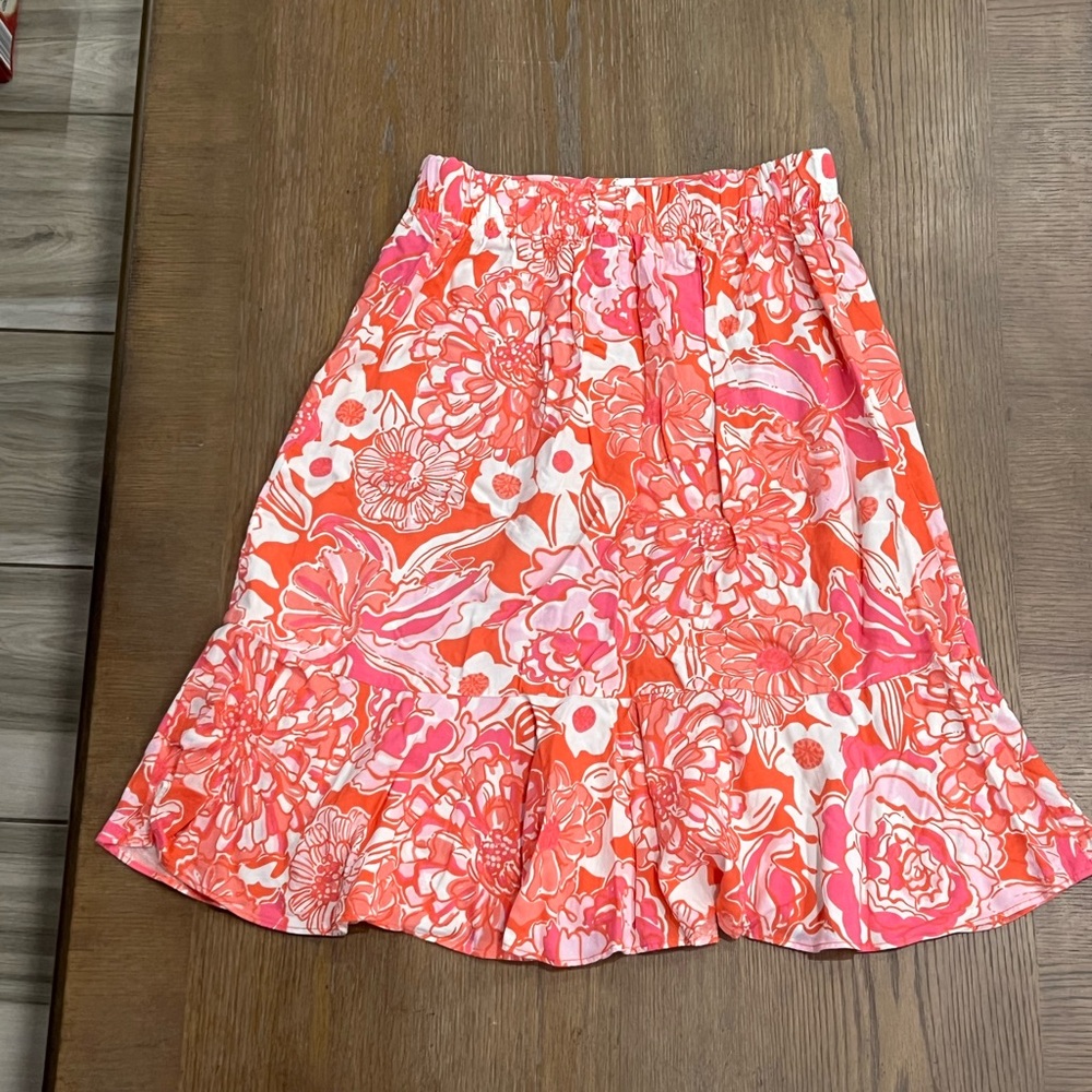 Lilly Pulitzer Abella Skirt Sz S in Orange Tango